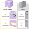 BALEINE File Organizer Box, Cardboard File Folder Organizer with Handle for Letter Size, Portable Collapsible Hanging Filing Box for Home Office Document Storage (2 Pack, Large Black)(Lavender)