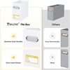 BALEINE File Organizer Box, Cardboard File Folder Organizer with Handle for Letter Size, Portable Collapsible Hanging Filing Box for Home Office Document Storage (2 Pack, Large Black)(Black+White)