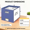BALEINE File Organizer Box, Cardboard File Folder Organizer with Handle for Letter Size, Portable Collapsible Hanging Filing Box for Home Office Document Storage (2 Pack, Large Black)(Navy)