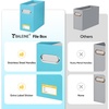 BALEINE File Organizer Box, Cardboard File Folder Organizer with Handle for Letter Size, Portable Collapsible Hanging Filing Box for Home Office Document Storage (2 Pack, Large Black)(Blue)