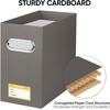 BALEINE File Organizer Box, Cardboard File Folder Organizer with Handle for Letter Size, Portable Collapsible Hanging Filing Box for Home Office Document Storage (2 Pack, Large Black)(Brown)