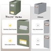 BALEINE File Organizer Box, Cardboard File Folder Organizer with Handle for Letter Size, Portable Collapsible Hanging Filing Box for Home Office Document Storage (2 Pack, Large Black)(Olive)