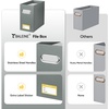 BALEINE File Organizer Box, Cardboard File Folder Organizer with Handle for Letter Size, Portable Collapsible Hanging Filing Box for Home Office Document Storage (2 Pack, Large Black)(Grey)