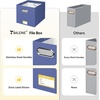 BALEINE File Organizer Box, Cardboard File Folder Organizer with Handle for Letter Size, Portable Collapsible Hanging Filing Box for Home Office Document Storage (2 Pack, Large Black)(Navy)