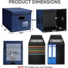 BALEINE File Organizer Box with Lid, Collapsible File Folder Organizer with Plastic Slide, Hanging File Folder Box for Office Document Storage (Tab Friendly, 2 Pack, Black)(Blue)