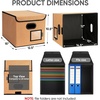 BALEINE File Organizer Box with Lid, Collapsible File Folder Organizer with Plastic Slide, Hanging File Folder Box for Office Document Storage (Tab Friendly, 2 Pack, Black)(Orange)