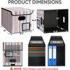 BALEINE File Organizer Box with Lid, Collapsible File Folder Organizer with Plastic Slide, Hanging File Folder Box for Office Document Storage (Tab Friendly, 2 Pack, Black)(Color Stripe)
