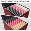 BALEINE File Organizer Box with Lid, Collapsible File Folder Organizer with Plastic Slide, Hanging File Folder Box for Office Document Storage (Tab Friendly, 2 Pack, Black)(Red)