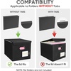 BALEINE File Organizer Box with Lid, Collapsible File Folder Organizer with Plastic Slide, Hanging File Folder Box for Office Document Storage (Tab Friendly, 2 Pack, Black)(Black)