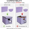 BALEINE File Organizer Box with Lid, Collapsible File Folder Organizer with Plastic Slide, Hanging File Folder Box for Office Document Storage (Tab Friendly, 2 Pack, Black)(Purple)