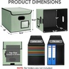 BALEINE File Organizer Box with Lid, Collapsible File Folder Organizer with Plastic Slide, Hanging File Folder Box for Office Document Storage (Tab Friendly, 2 Pack, Black)(Green)