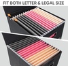 BALEINE File Organizer Box with Lid, Collapsible File Folder Organizer with Plastic Slide, Hanging File Folder Box for Office Document Storage (Tab Friendly, 2 Pack, Black)(Black)