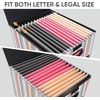 BALEINE File Organizer Box with Lid, Collapsible File Folder Organizer with Plastic Slide, Hanging File Folder Box for Office Document Storage (Tab Friendly, 2 Pack, Black)(Color Stripe)