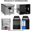 BALEINE File Organizer Box with Lid, Collapsible File Folder Organizer with Plastic Slide, Hanging File Folder Box for Office Document Storage (Tab Friendly, 2 Pack, Black)(Grey)